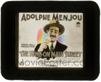 7d358 KING ON MAIN STREET glass slide 1925 great portrait of Adolphe Menjou with ice cream cone!