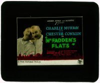 7d379 McFADDEN'S FLATS glass slide 1927 close up of feuding Charlie Murray & Chester Conklin!