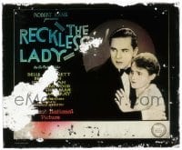 7d410 RECKLESS LADY glass slide 1926 close up of Ben Lyon & Lois Moran, gambling addiction!