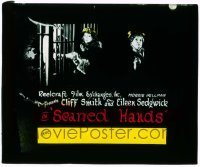 7d416 SCARRED HANDS glass slide 1923 Clifford Smith, Eileen Sedgwick behind bars!
