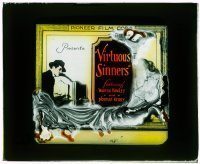 7d442 VIRTUOUS SINNERS glass slide 1919 Wanda Hawley, Norman Kerry