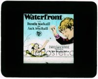 7d445 WATERFRONT glass slide 1928 great art of Dorothy Mackaill & Jack Mulhall with life preserver!