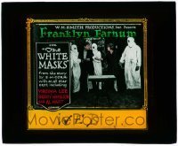 7d450 WHITE MASKS glass slide 1921 Franklyn Franum surrounded by guys in hooded white robes!