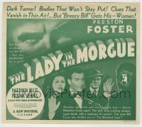 7d093 LADY IN THE MORGUE herald 1938 Preston Foster, Patricia Ellis, Frank Jenks, Crime Club!