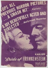7d564 BRIDE OF FRANKENSTEIN magazine ad 1935 Elsa Lanchester & Boris Karloff as the monster!
