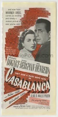 7d566 CASABLANCA magazine ad 1942 Humphrey Bogart, Ingrid Bergman, Michael Curtiz classic!