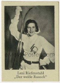 7d147 LENI RIEFENSTAHL 2x3 German Borg cigarette card 1930s the German director posing with skis!