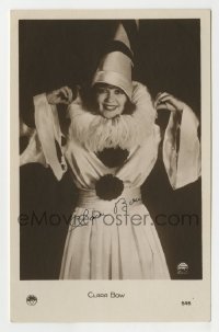 7d191 CLARA BOW French 4x6 postcard 1920s great smiling close up in wacky clown costume!