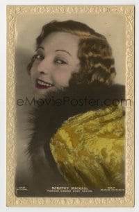 7d198 DOROTHY MACKAILL #226P English 4x6 postcard 1920s great smiling portrait wearing fur collar!