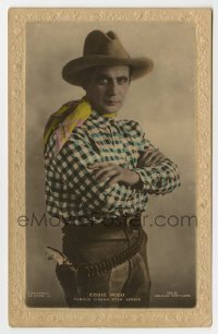 7d204 EDDIE POLO #122O English 4x6 postcard 1920s great cowboy portrait with his arms crossed!