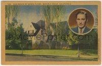 7d206 ERROL FLYNN 4x6 postcard 1940s great image of his residence in Beverly Hills, California!