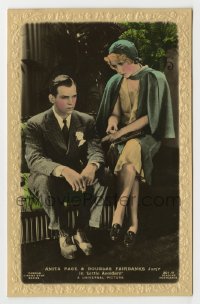 7d224 LITTLE ACCIDENT #301W English 4x6 postcard 1930 worried Douglas Fairbanks Jr. & Anita Page!