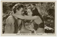 7d245 TARZAN & HIS MATE English 4x6 postcard 1934 c/u of Johnny Weissmuller & Maureen O'Sullivan!