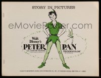 7d752 PETER PAN presskit w/ 10 stills R1969 Walt Disney animated cartoon fantasy, story-in-pictures