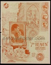 7d801 7TH HEAVEN world premiere souvenir program book 1927 Best Actress Janet Gaynor, Charles Farrel