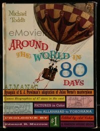 7d815 AROUND THE WORLD IN 80 DAYS hardcover souvenir program book 1956 Jules Verne adventure epic!