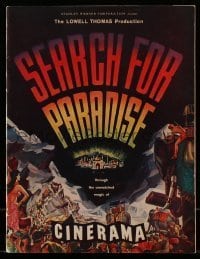 7d959 SEARCH FOR PARADISE Cinerama souvenir program book 1957 Lowell Thomas' Himalayan travels!