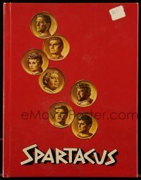 7d972 SPARTACUS hardcover souvenir program book 1961 Stanley Kubrick, art of top cast on gold coins!