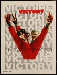 7d991 VICTORY souvenir program book 1981 John Huston, Jarvis art of Stallone, Caine & Pele, soccer!