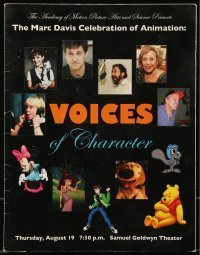 7d618 VOICES OF CHARACTER promo brochure 2010 Marc Davis celebration of animation voice artists!
