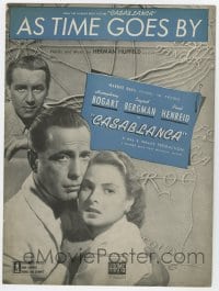 7d476 CASABLANCA sheet music 1942 Humphrey Bogart, Ingrid Bergman, Curtiz, classic As Time Goes By!