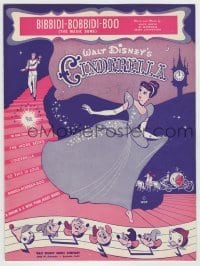7d480 CINDERELLA sheet music 1950 Walt Disney cartoon classic, Bibbidi-Bobbidi-Boo!