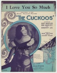 7d482 CUCKOOS sheet music 1930 great close up of pretty Dorothy Lee, I Love You So Much!