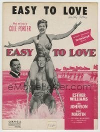7d484 EASY TO LOVE sheet music 1953 Esther Williams, Van Johnson & Tony Martin, the title song!