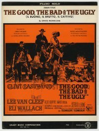 7d488 GOOD, THE BAD & THE UGLY sheet music 1968 piano solo for the main title by Ennio Morricone!