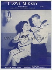 7d496 I LOVE MICKEY sheet music 1956 Teresa Brewer song about Yankees baseball star Mickey Mantle!