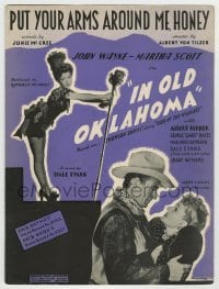 7d498 IN OLD OKLAHOMA sheet music 1943 John Wayne, Dale Evans, Put Your Arms Around Me, Honey!
