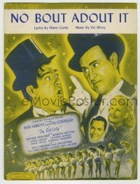 7d499 IN SOCIETY sheet music 1944 Abbott & Costello in tuxedo & top hats, No Bout Adout It!