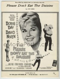 7d516 PLEASE DON'T EAT THE DAISIES sheet music 1960 Doris Day, David Niven, the title song!
