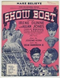 7d521 SHOW BOAT sheet music 1936 Irene Dunne, Jerome Kern & Oscar Hammerstein, Make Believe!