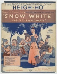 7d522 SNOW WHITE & THE SEVEN DWARFS sheet music 1937 Disney animated fantasy classic, Heigh-Ho!