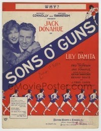 7d525 SONS O' GUNS stage play sheet music 1929 Lili Damita, Jack Donahue, Why!