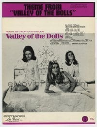 7d534 VALLEY OF THE DOLLS sheet music 1967 from Jacqueline Susann's erotic novel, theme song!