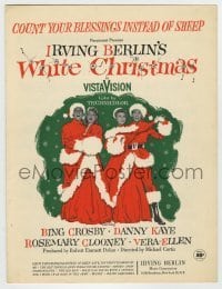 7d536 WHITE CHRISTMAS sheet music 1954 Bing Crosby, Kaye, Count Your Blessings Instead of Sheep!