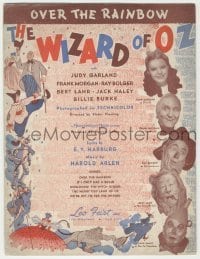 7d538 WIZARD OF OZ sheet music 1939 Over the Rainbow, most classic song from the movie!