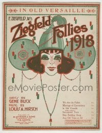 7d546 ZIEGFELD FOLLIES OF 1918 11x13 stage play sheet music 1918 great artwork, In Old Versaille!