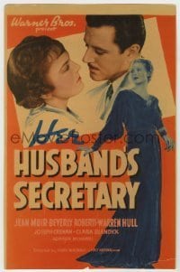 7d025 HER HUSBAND'S SECRETARY mini WC 1937 Jean Muir, Beverly Roberts, Warren Hull!