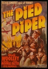 7d031 PIED PIPER mini WC 1942 Irving Pichel, art of Monty Woolley saving children from Nazis!