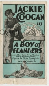 7d050 BOY OF FLANDERS herald 1924 sad Dutch orphan Jackie Coogan, from Ouida's A Dog of Flanders!