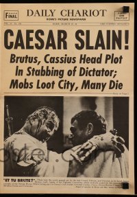 7d092 JULIUS CAESAR herald 1953 Marlon Brando, Shakespeare, cool Caesar Slain newspaper headline!