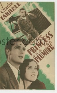 7d111 PRINCESS & THE PLUMBER herald 1930 Charles Farrell & pretty 19 year-old Maureen O'Sullivan!