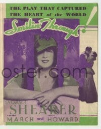 7d125 SMILIN' THROUGH herald 1932 Norma Shearer between Fredric March & Leslie Howard!