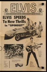 7d128 SPINOUT herald 1966 Elvis Presley playing a double-necked guitar & driving cool race car!