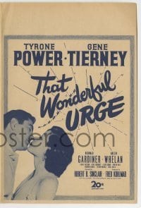 7d136 THAT WONDERFUL URGE herald 1949 great images of Tyrone Power & beautiful Gene Tierney!