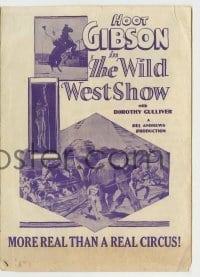 7d141 WILD WEST SHOW herald 1928 great images of Hoot Gibson, it's more real than a real circus!