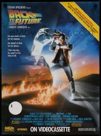 7f886 BACK TO THE FUTURE 17x23 video poster 1989 art of Michael J. Fox & Delorean by Drew Struzan!